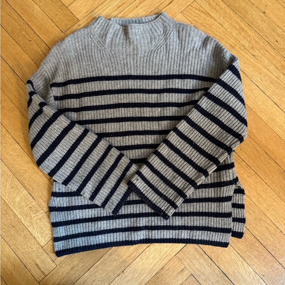 Rails Sweaters - Rails Turtleneck Sweater in Gray and Black Stripes